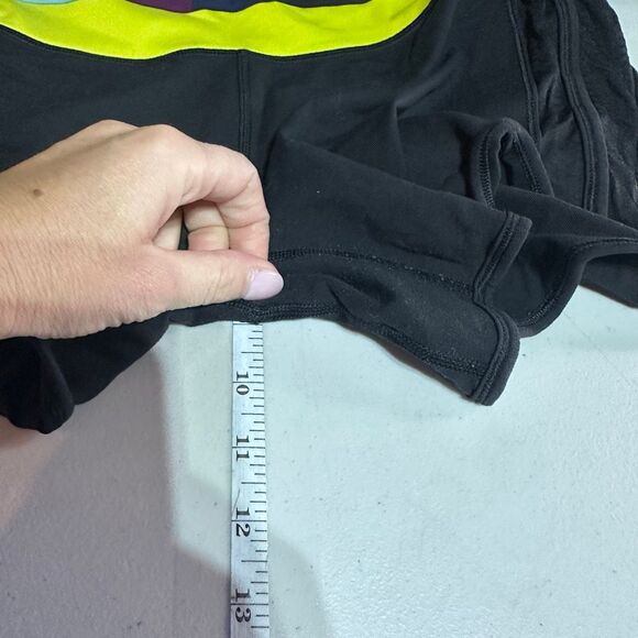 Lululemon Astro Shorts Size Small Crossover Waist Size 6 Black/Split Pea/ POW st - Picture 9 of 9